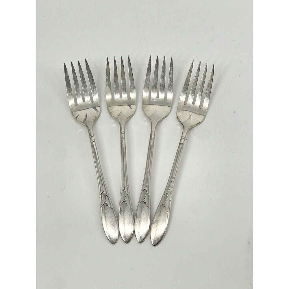 Oneida Community Lady Hamilton 1932 Salad Forks 6 1/4” Silver-plated Set Of 4